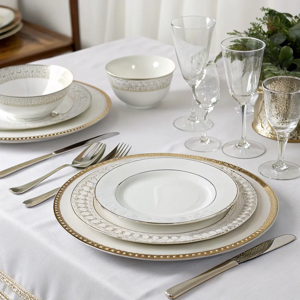 A selection of elegant dinnerware