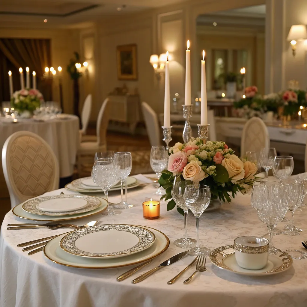 Elegantly laid dinner table
