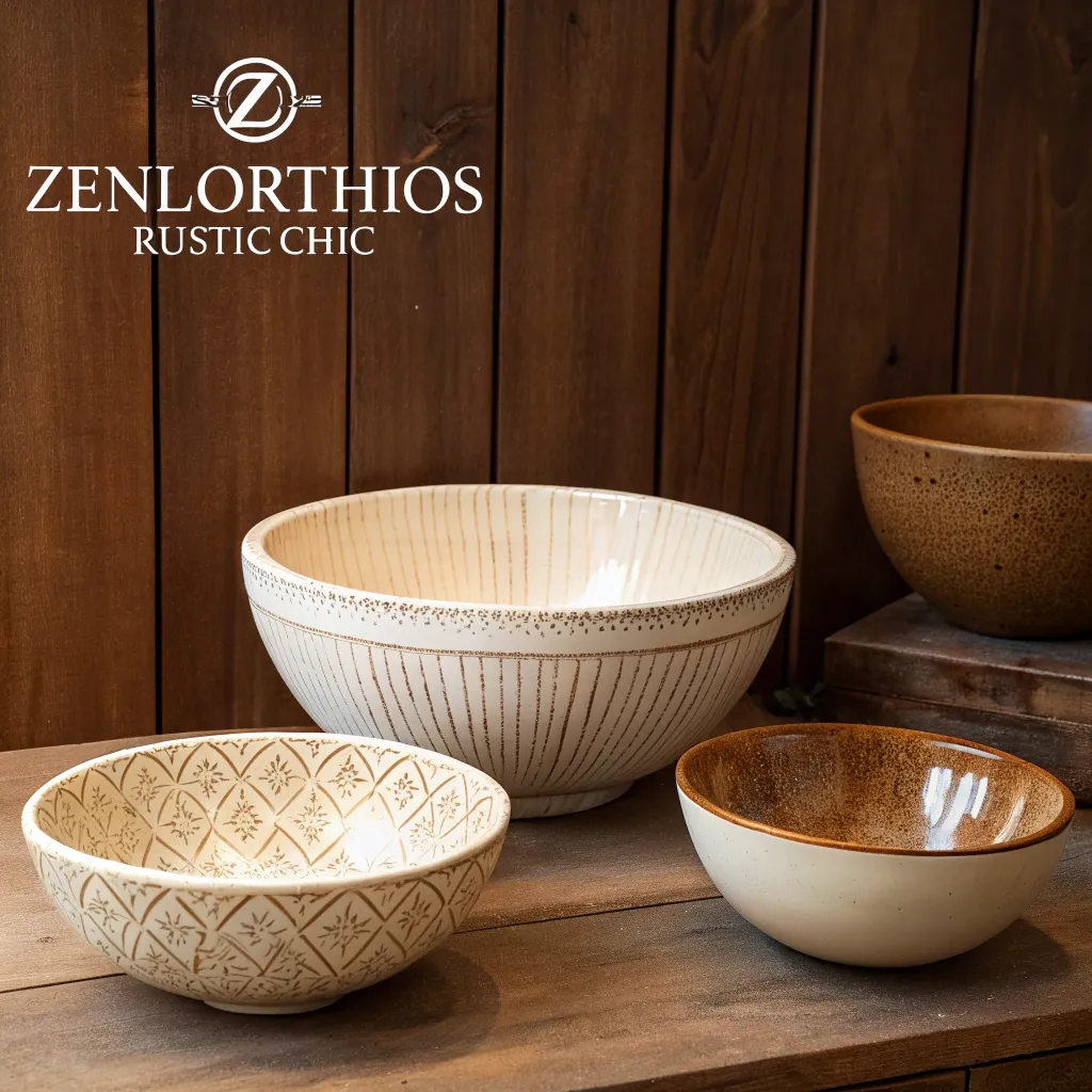 ZENLORITHOS Rustic Chic Bowls